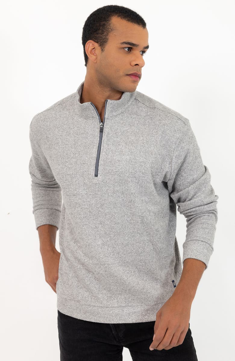 PINO BY PINOPORTE Casual Quarter Zip Pullover Sweater, Alternate, color, Grey