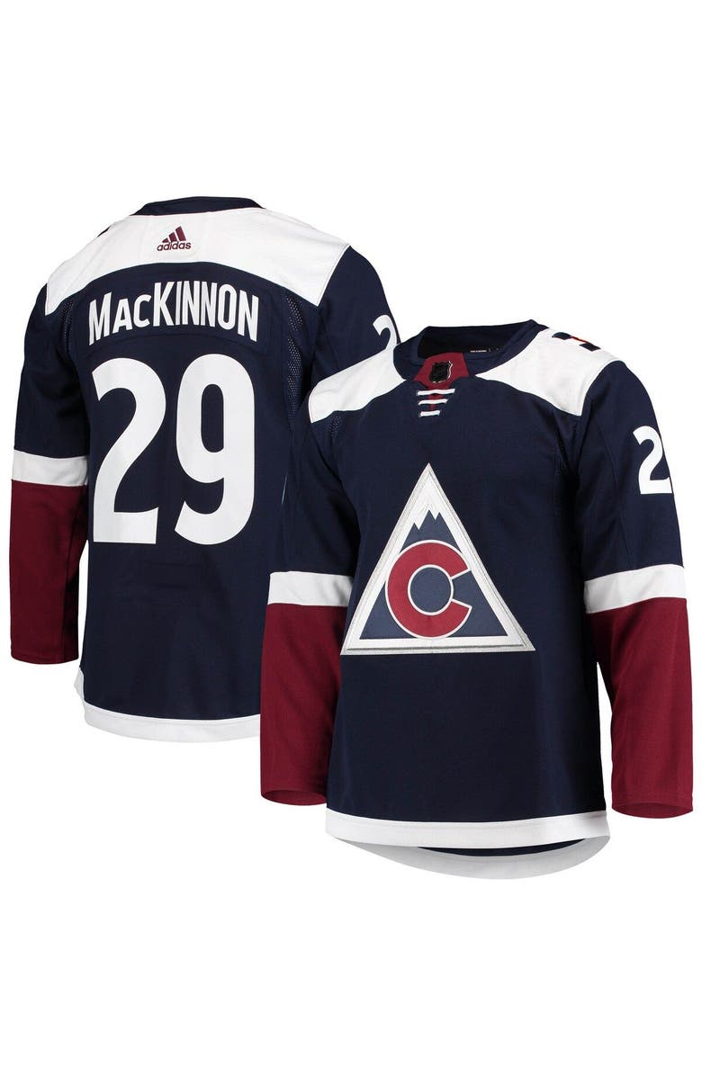 adidas Men's adidas Nathan MacKinnon Navy Colorado Avalanche Alternate Primegreen Authentic Player Jersey, Main, color, 