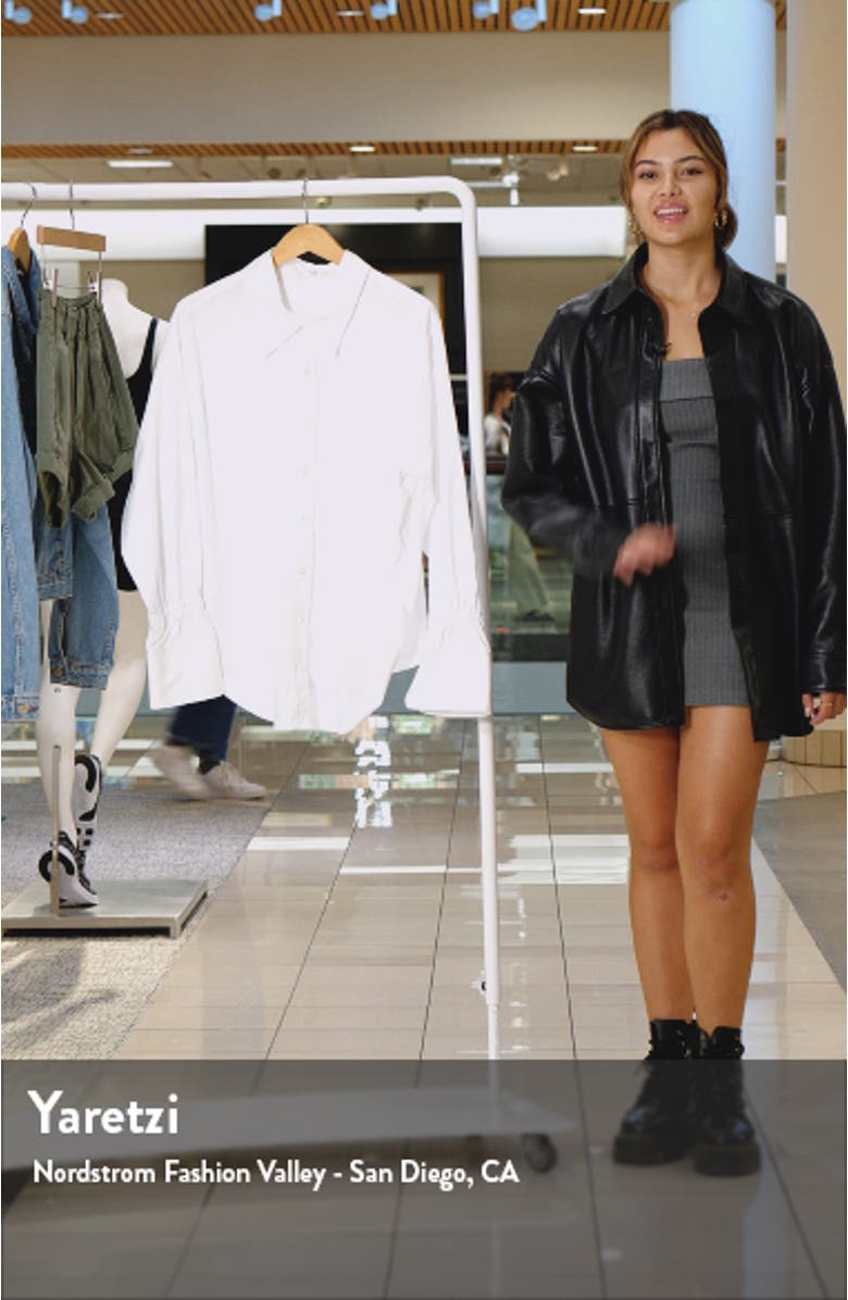 Monica Oversize Bell Sleeve Cotton Button-Up Shirt, sales video thumbnail