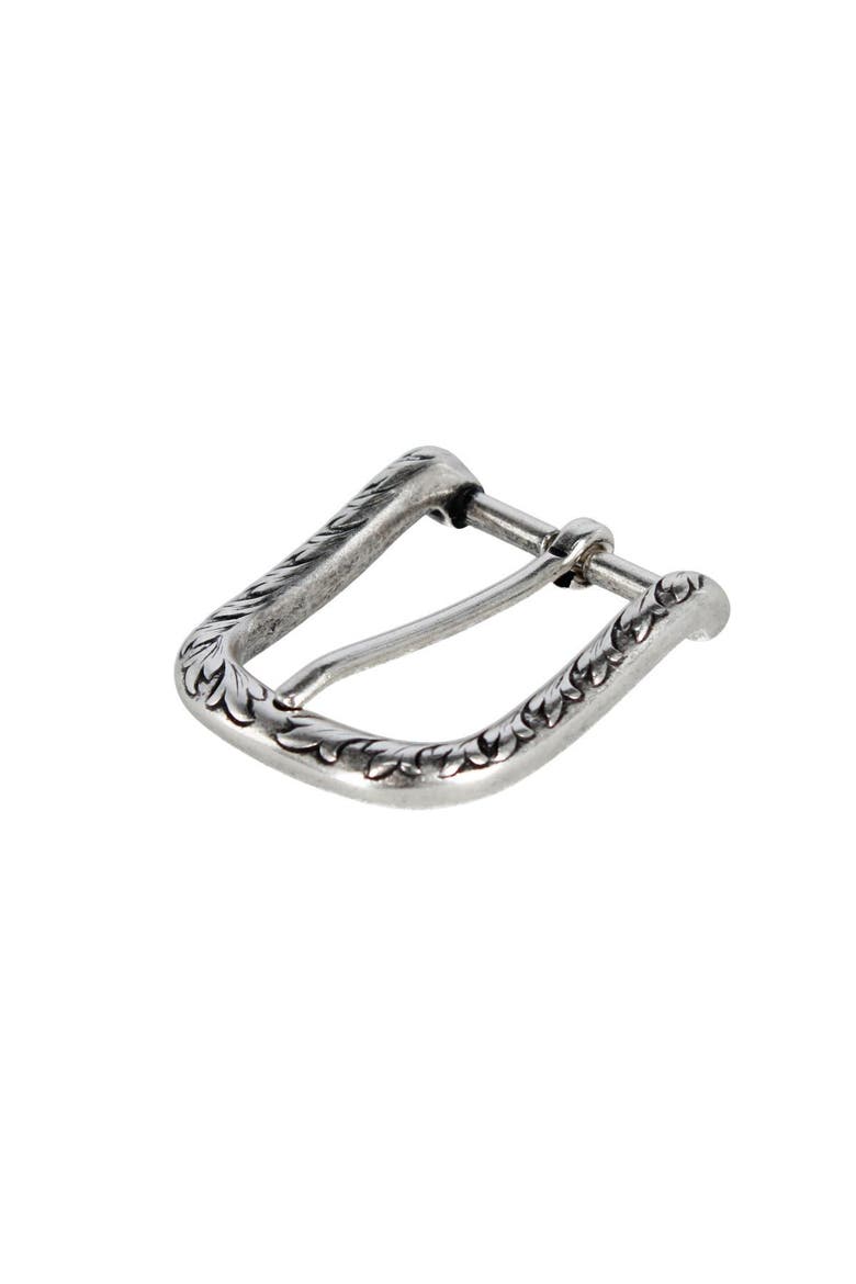 35mm Italian Distinct Vineyard Solid Brass Harness Belt Buckle, Alternate, color, English Silver