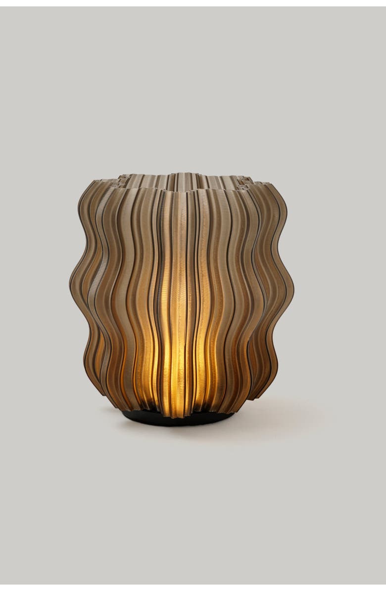 WOOJ DESIGN Cordless Mini Wavy Lamp, Main, color, Smoke