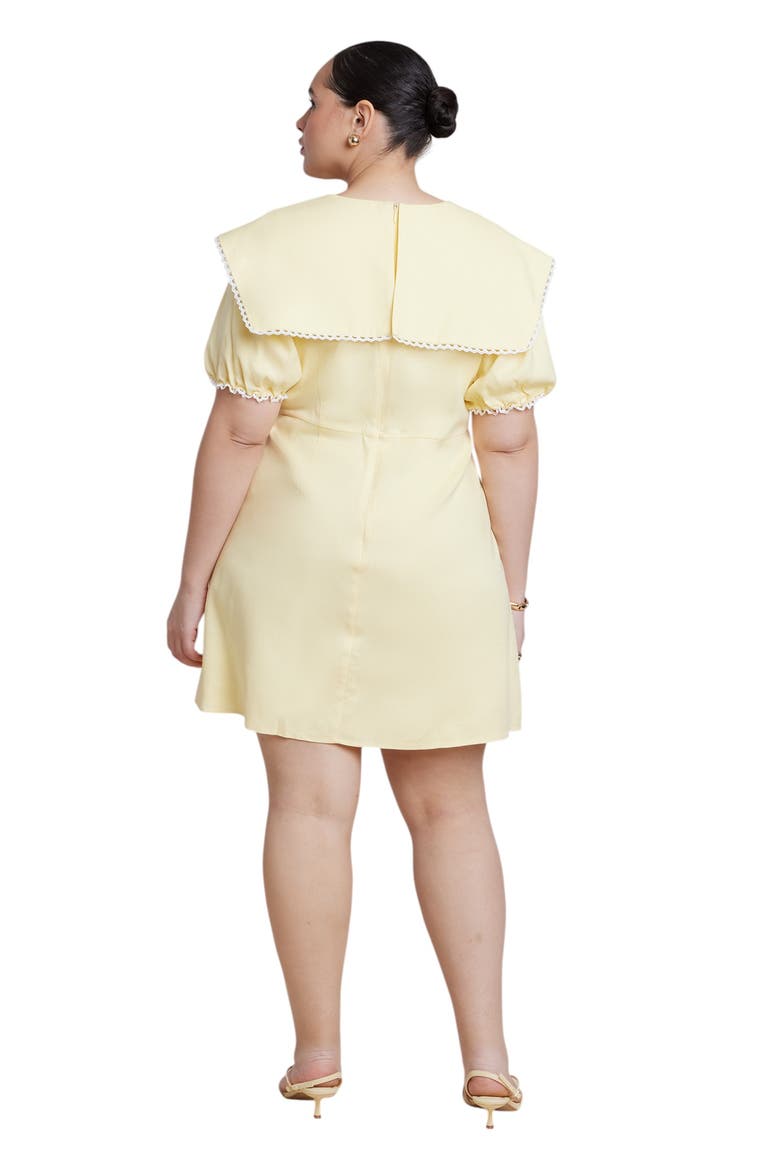 collar mini dress for women Astro Mandarin Collar Mesh Mini Dress White