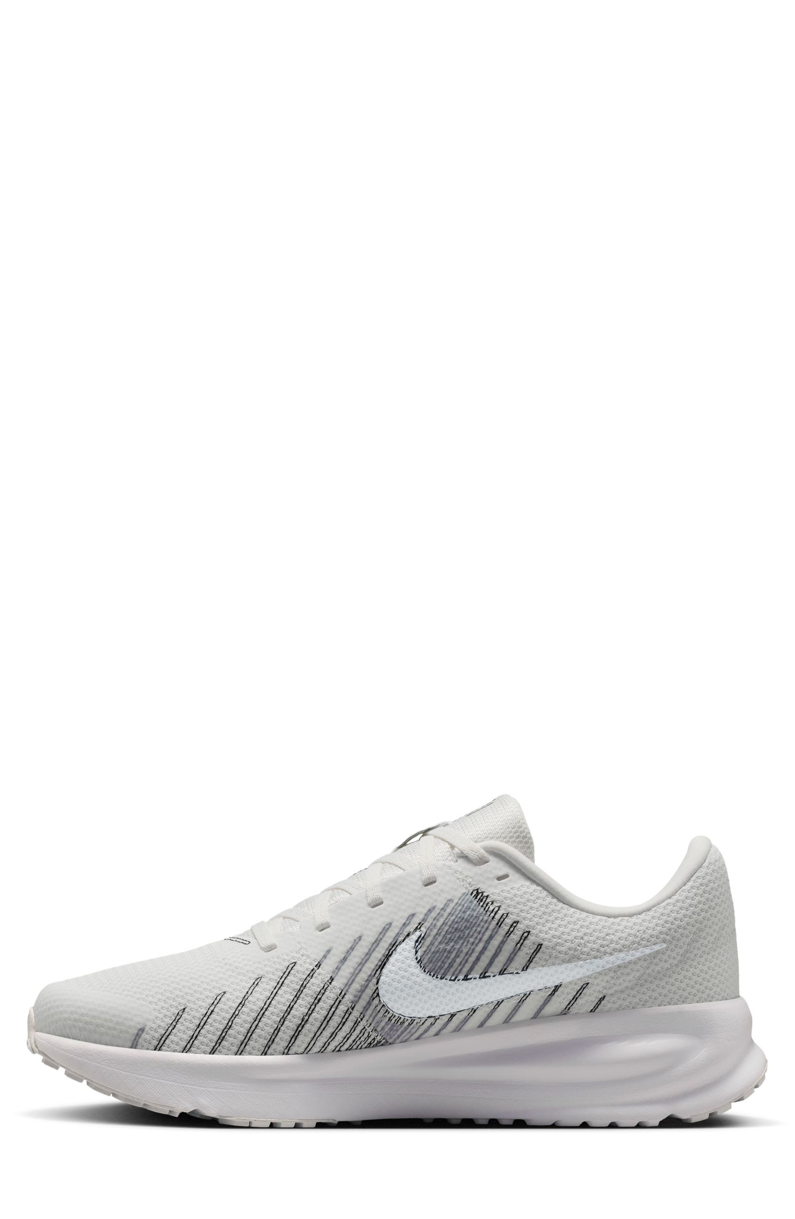 Run Defy Running Shoe, Alternate, color, SUMMIT WHITE/ METALLIC SILVER
