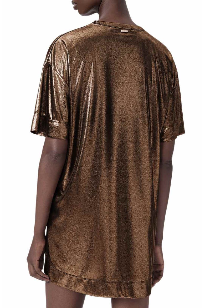 Sparkle T-Shirt Minidress, Alternate, color, BRONZE