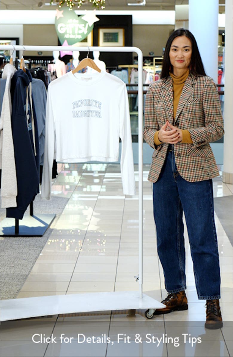 The Cropped Collegiate Long Sleeve Graphic T-Shirt, sales video thumbnail