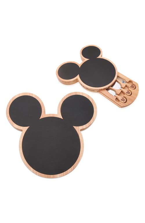Picnic Time X Disney® Mickey Mouse Slate Cheese Board & Knives Set In Brown