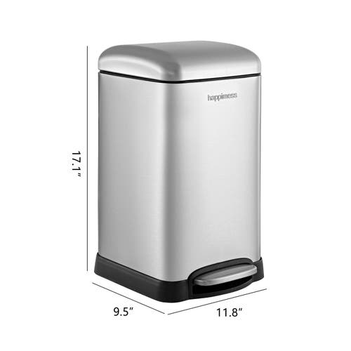 Happimess Betty Retro Mini 3.2-gallon Step-open Trash Can In Silver