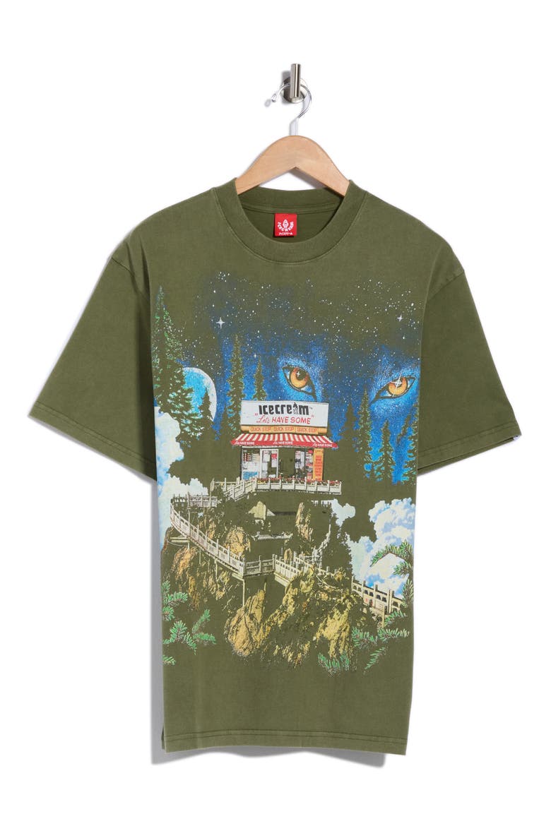 Pagoda Short Sleeve Graphic Tee, Alternate, color, BRONZE GREEN