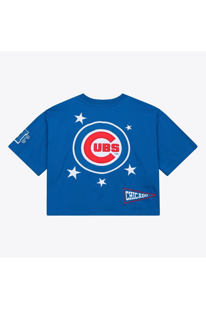 Women's Mitchell & Ness Royal Chicago Cubs Pep Rally Cropped Boxy T-Shirt, Alternate, color, Royal