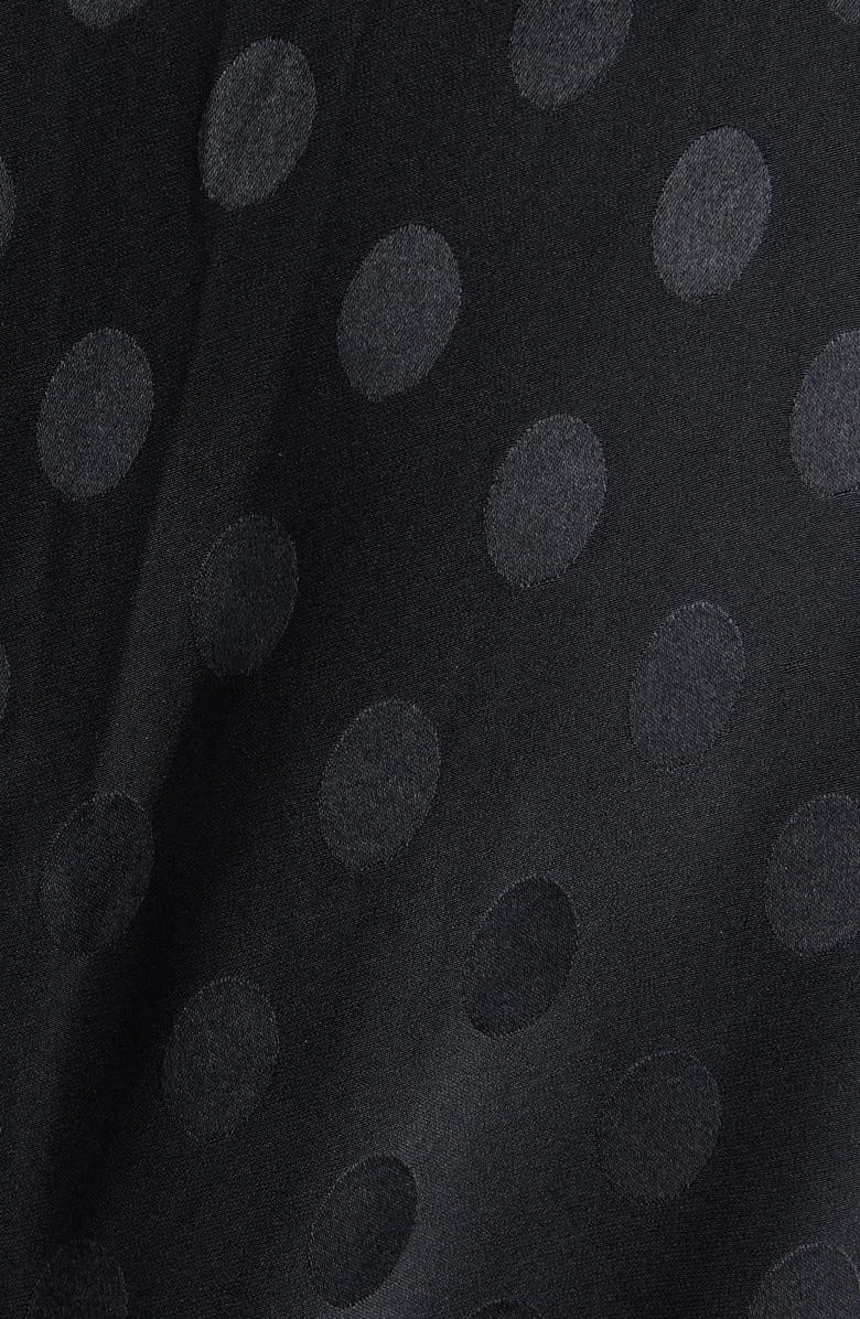 Isabel Marant Albini Polka Dot Jacquard Stretch Silk Midi Dress, Alternate, color, Black