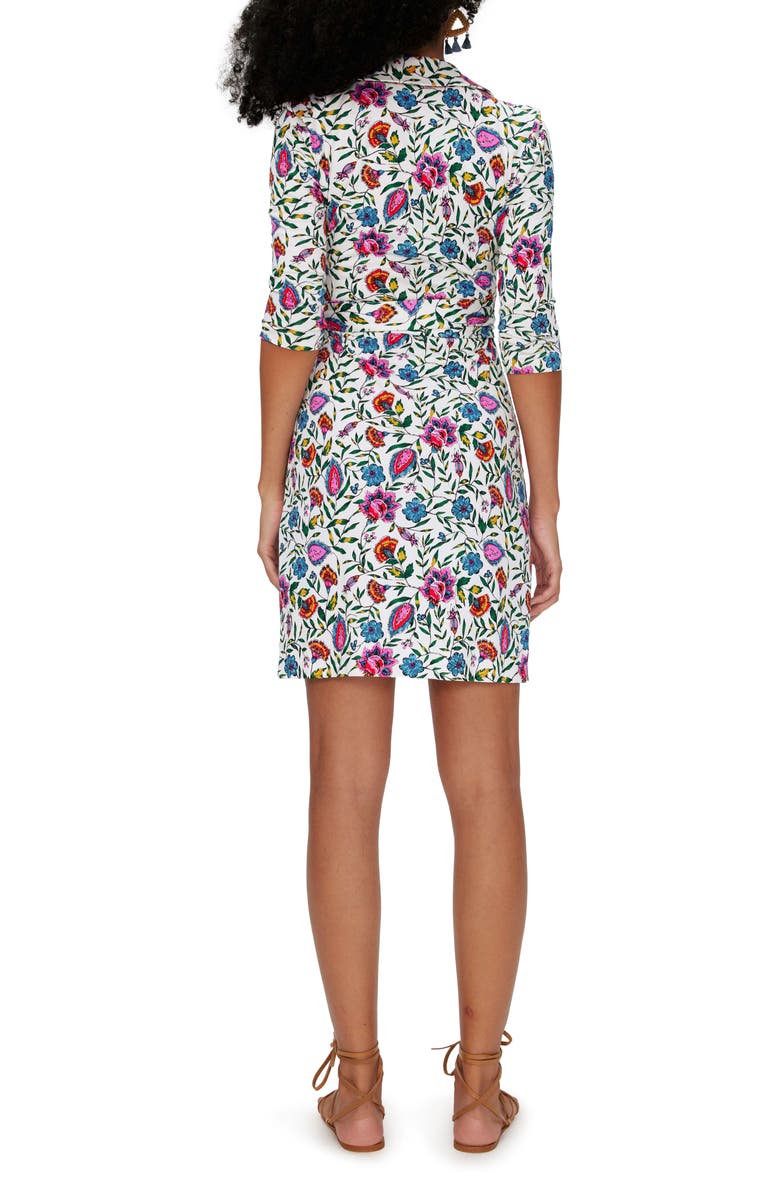 DVF New Jeanne Two Floral Silk Wrap Dress, Alternate, color, 