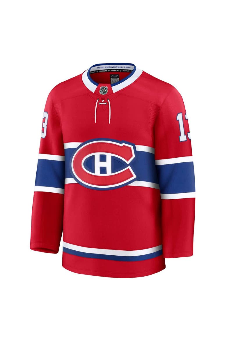 Men's Fanatics Cole Caufield Red Montreal Canadiens Home Premium Jersey, Alternate, color, Red