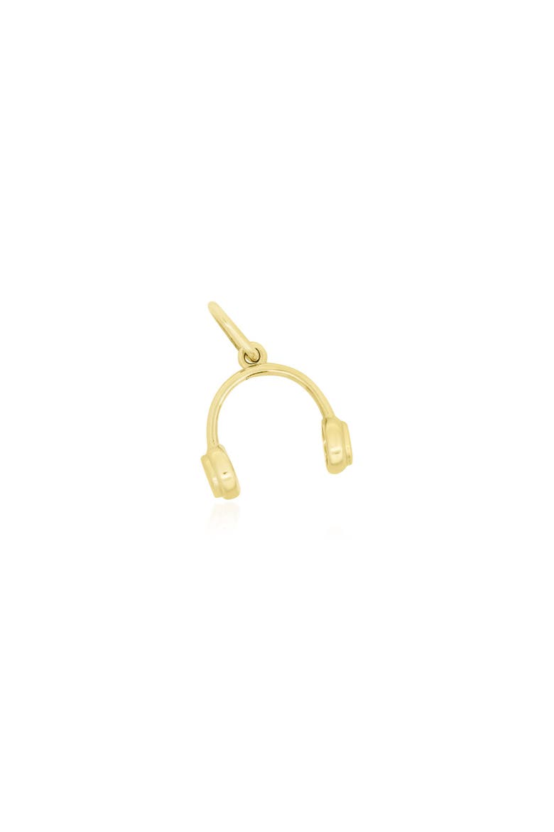 Mini Gold Headphone Charm, Main, color, Yellow Gold