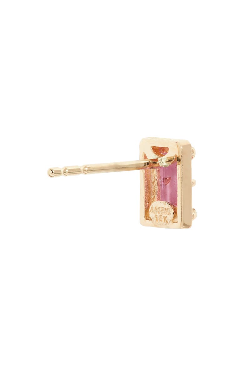 Classique Carré Semiprecious Baguette Stud Earrings, Alternate, color, PINK