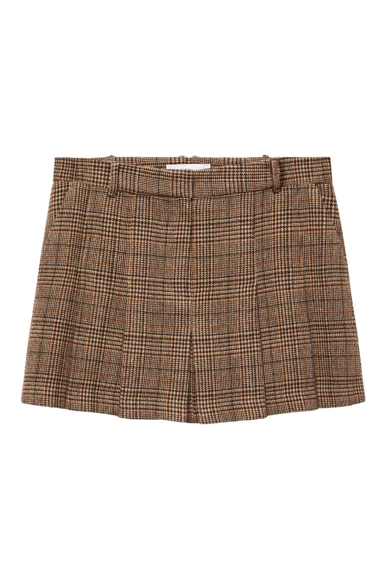 Glen Plaid Miniskirt, Main, color, BEIGE