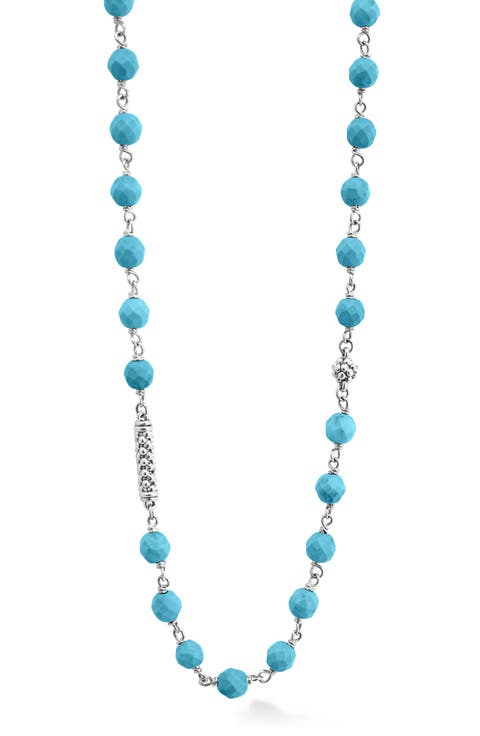 Caviar Icon Turquoise Bead Dual Layer Necklace