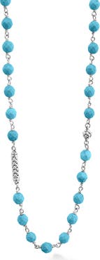 LAGOS Caviar Icon Turquoise Bead Dual Layer Necklace