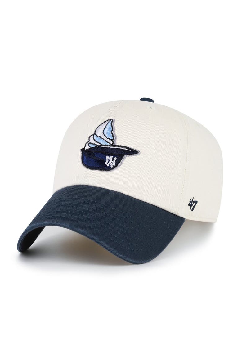 Men's '47  Natural New York Yankees Single Swirl Ice Cream Helmet 2.0 Clean Up Adjustable Hat, Alternate, color, Natural