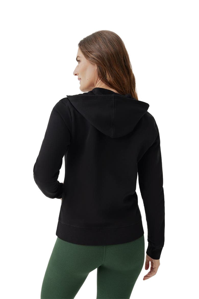 Organic Cotton Brushed Fleece Zip Hoodie, Alternate, color, Black