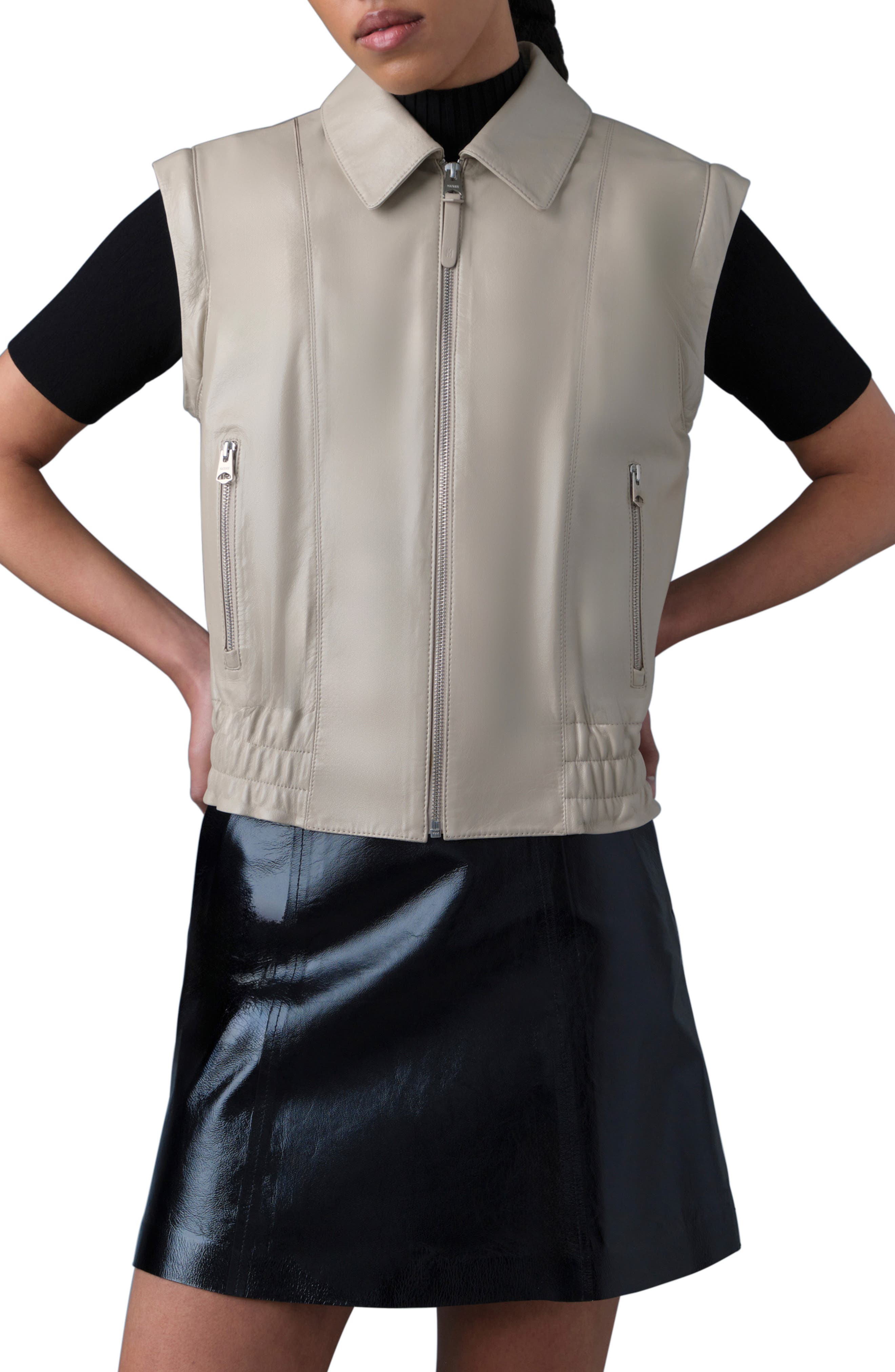 Amoree 2-in-1 Paneled Leather Jacket - image 2