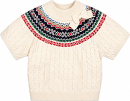 Hope & Henry Kids' Organic Mock Neck Cable Sweater