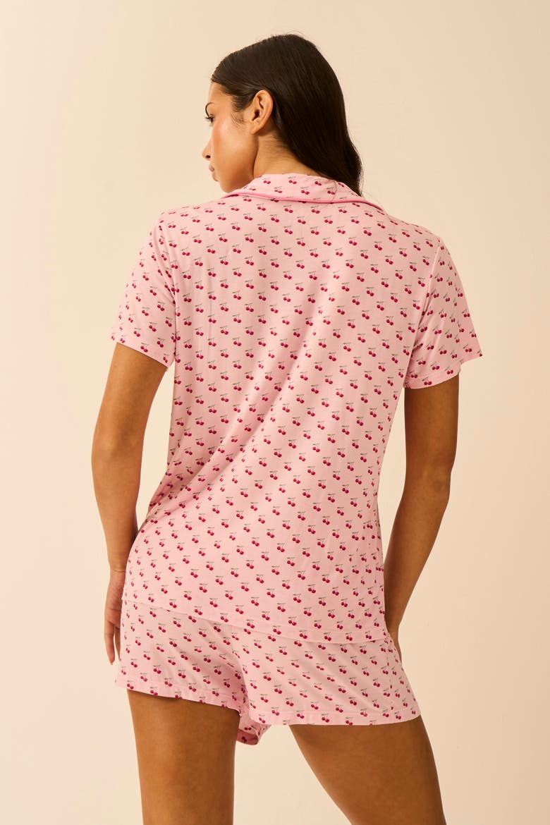 Short Pyjama Set, Alternate, color, Cherry  Baby