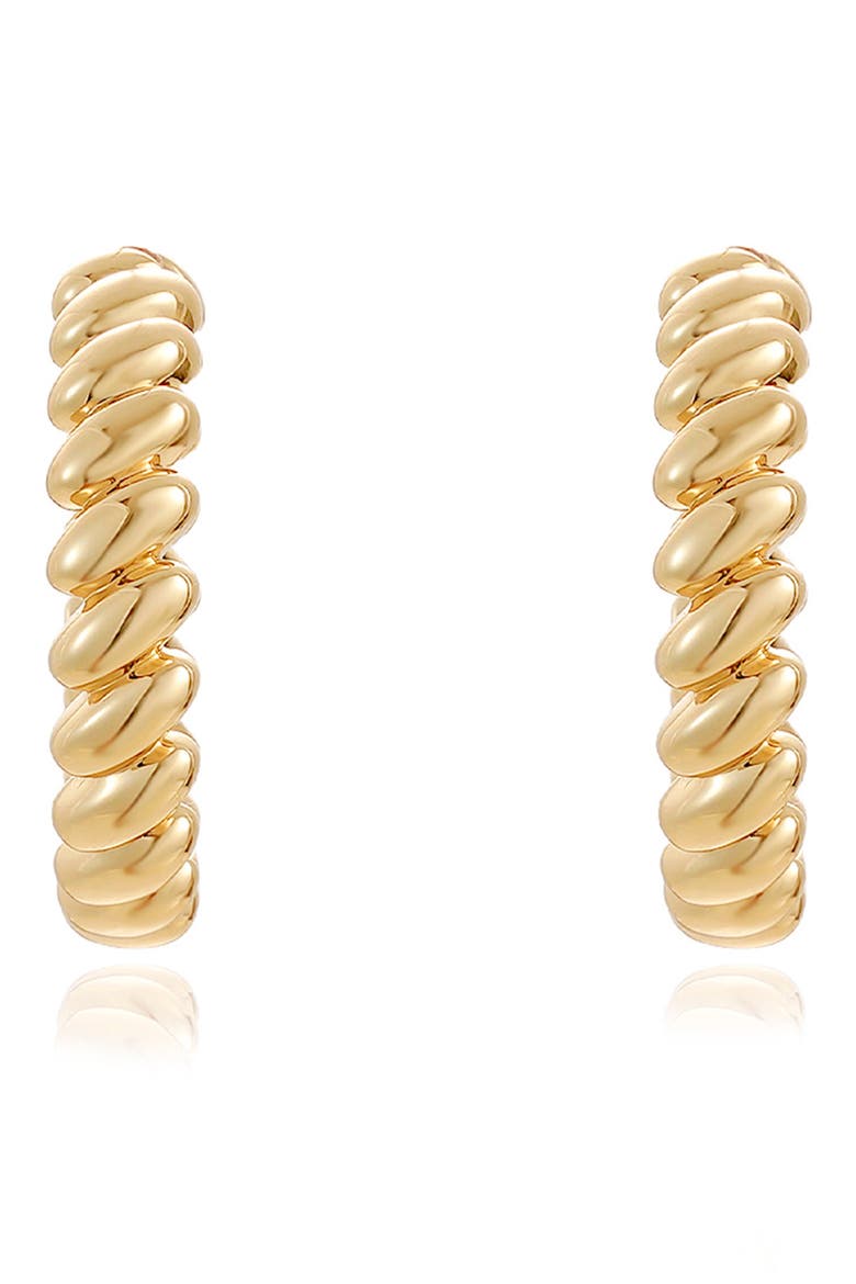Twist Hoop Earrings, Alternate, color, GOLD