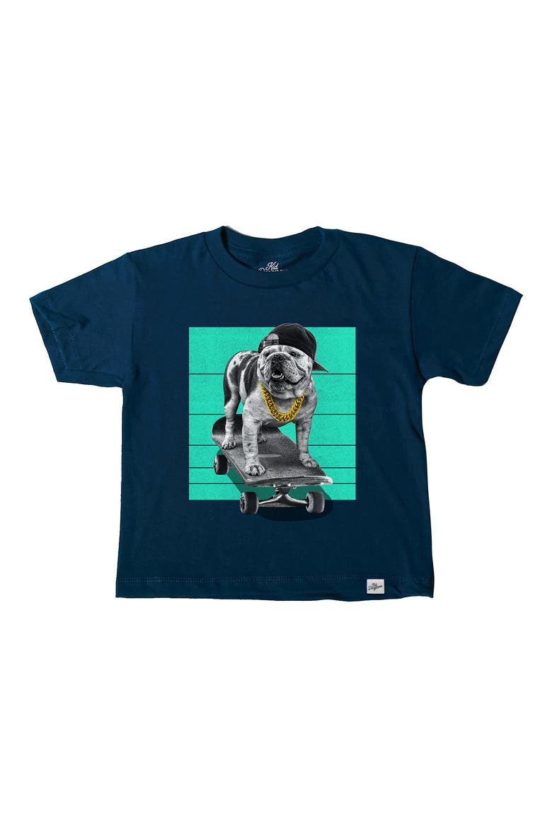 Bulldog Skater Graphic T-Shirt, Main, color, NAVY