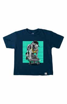 Kid Dangerous Bulldog Skater Graphic T-Shirt