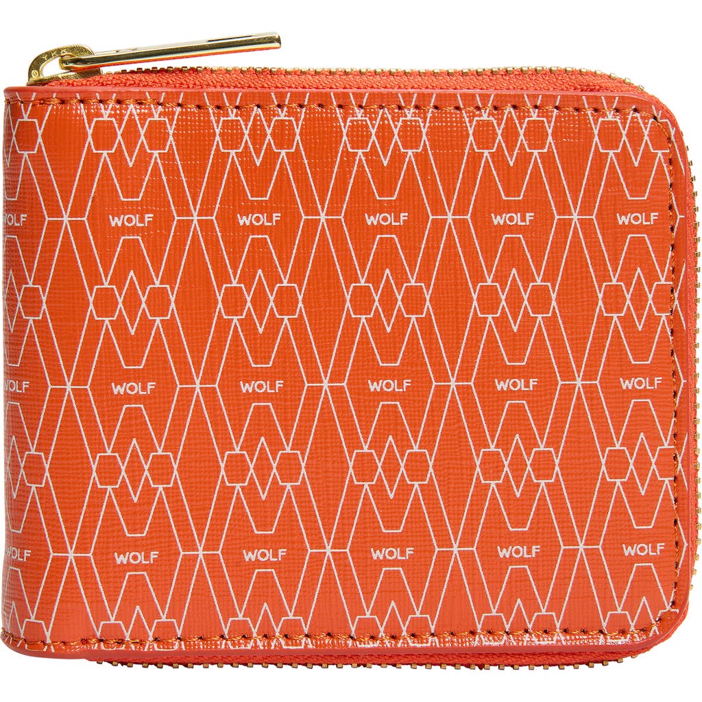 Wolf Signature Zip Wallet In Orange