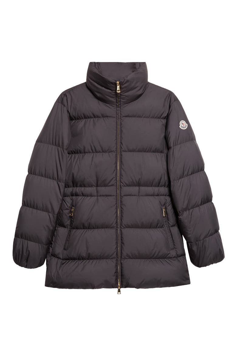 Brossette Down Puffer Jacket, Alternate, color, BLACK