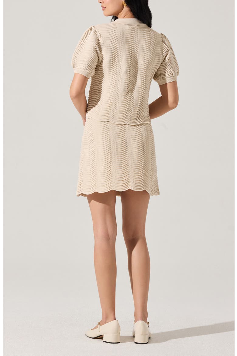 Perrine Short Sleeve Pointelle Cardigan, Alternate, color, CREAM