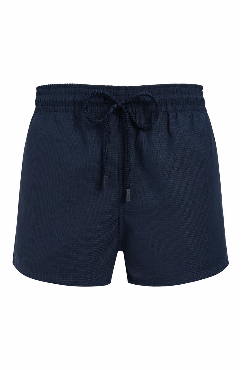 Vilebrequin Men's Micro Carreaux Short Woolen Swim Trunks - Vilebrequin x The Woolmark Company, Main, color, Bleu Marine