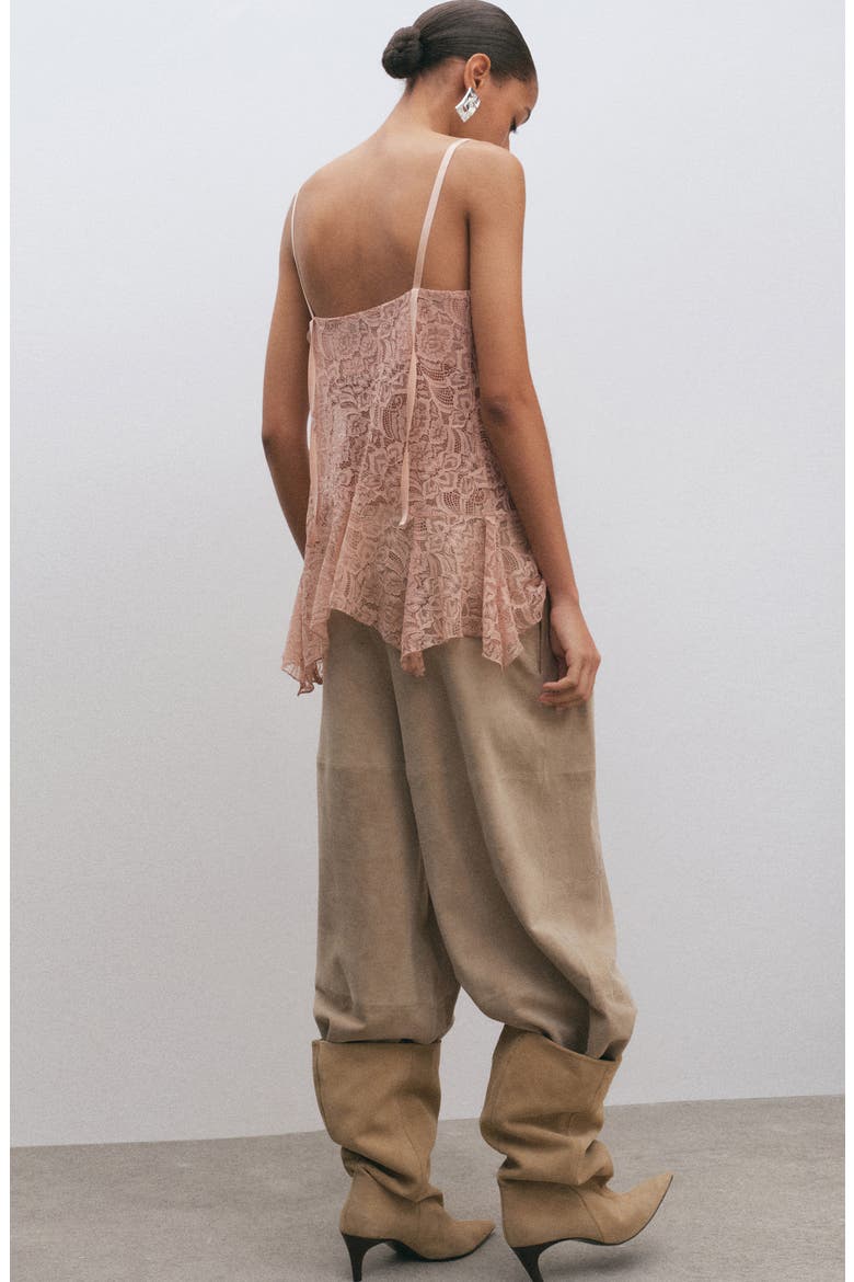 Crumble Handkerchief Lace Camisole, Alternate, color, PASTEL PINK