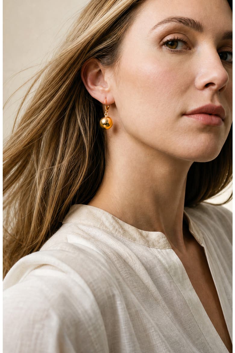 Ball Drop Earrings, Alternate, color, GOLD