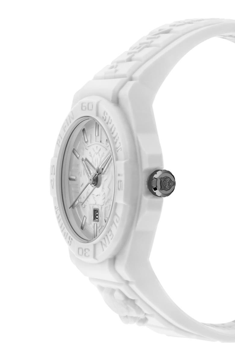 PLEIN SPORT New Fearless Silicon Strap Watch, 46mm, Alternate, color, White