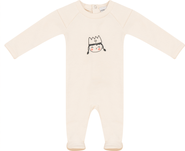 Charlotte & George Girl French Fleece Crown Print Long Sleeve Romper