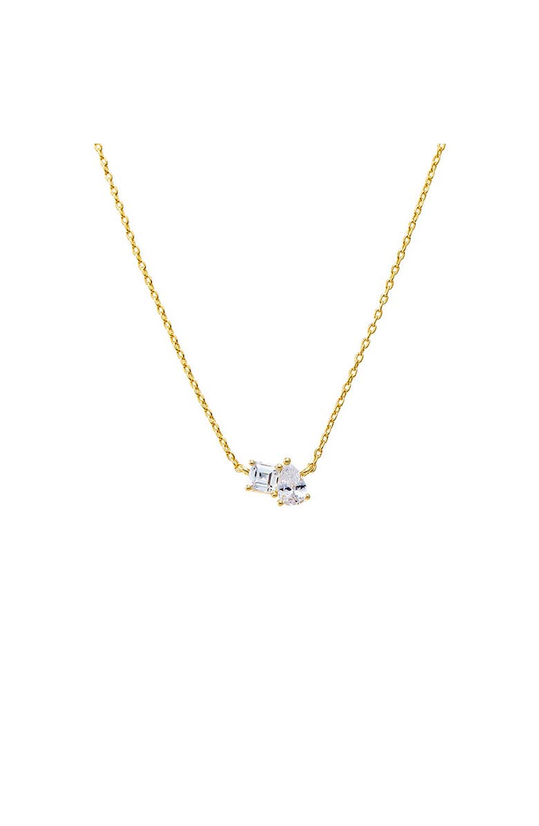 BY ADINA EDEN CZ Princess Cut X Baguette Pendant Necklace, Main, color, 
