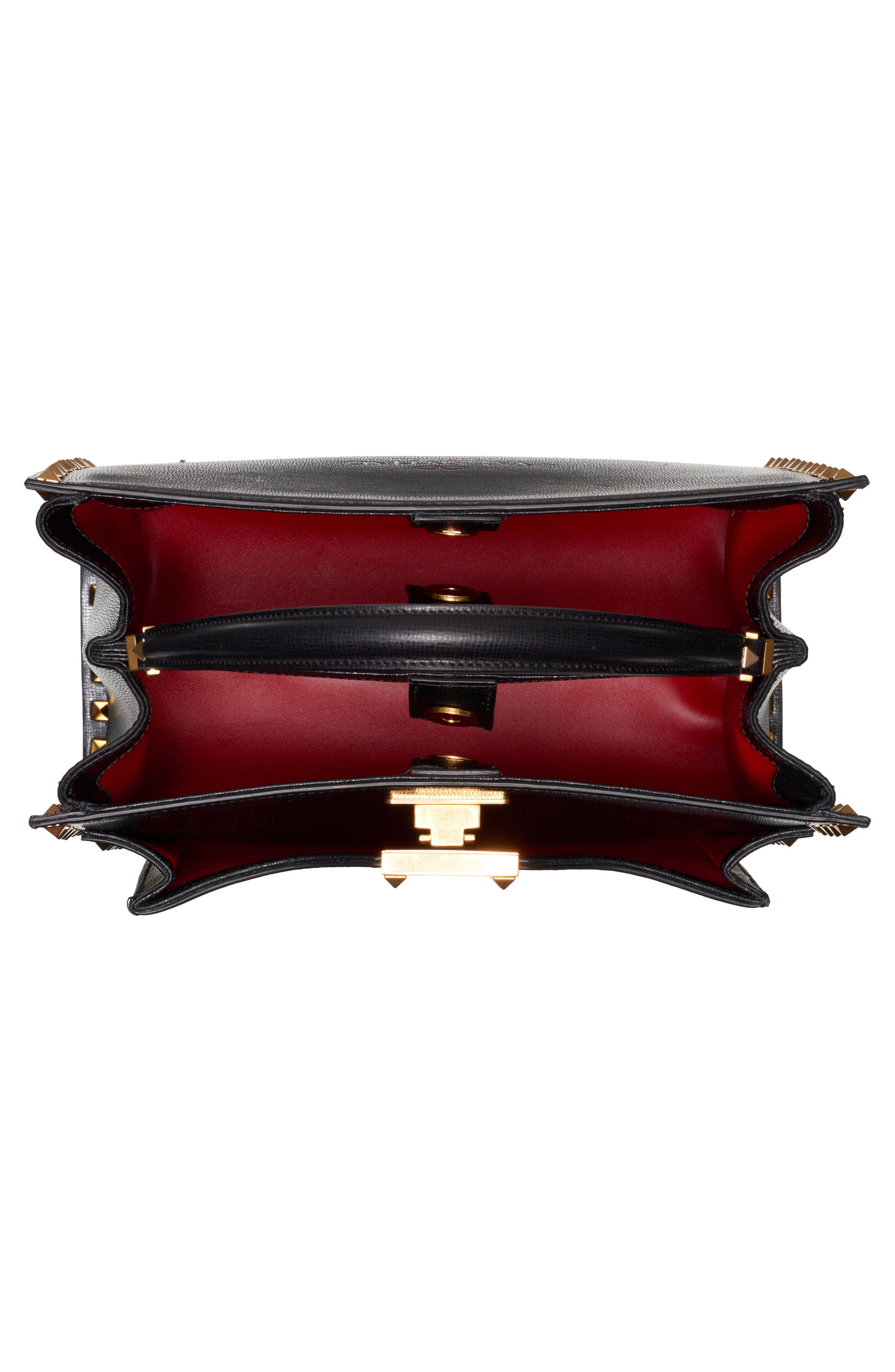 Valentino Garavani Medium Alcove Rockstud Leather Satchel, Alternate, color, 