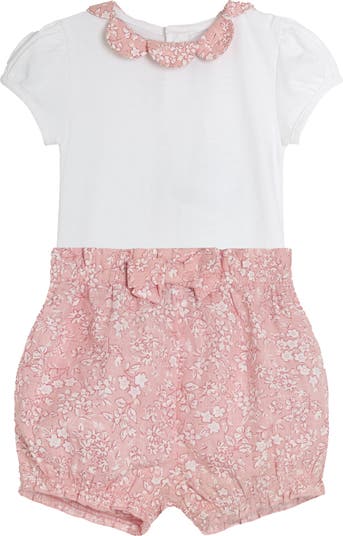 Floral Cotton Bodysuit Shorts Set