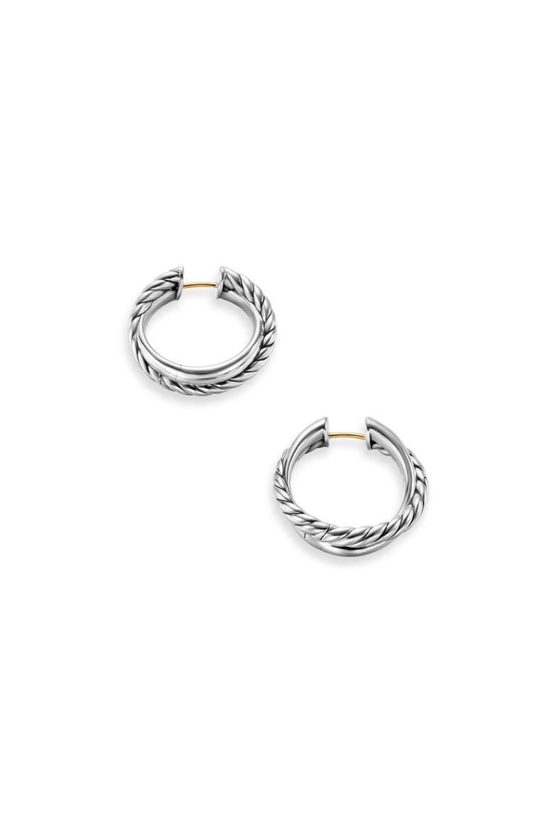 Crossover Hoop Earrings in Sterling Silver, 22.3mm, Alternate, color, SILVER