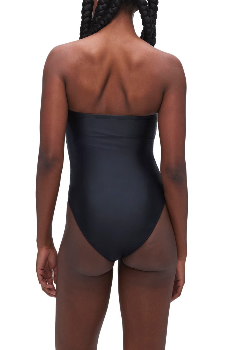 Good American Strapless Ruched One-Piece Swimsuit, Alternate, color, 
