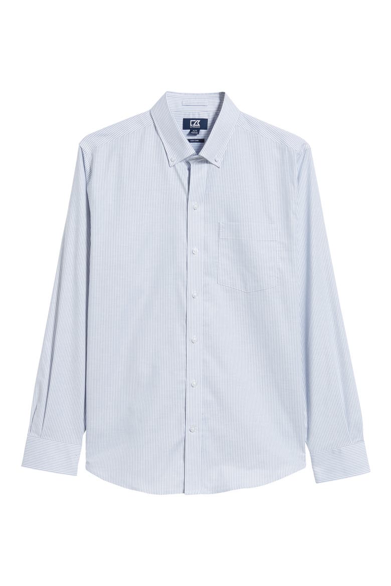 Cotton Blend Oxford Stripe Shirt, Alternate, color, LIGHT BLUE