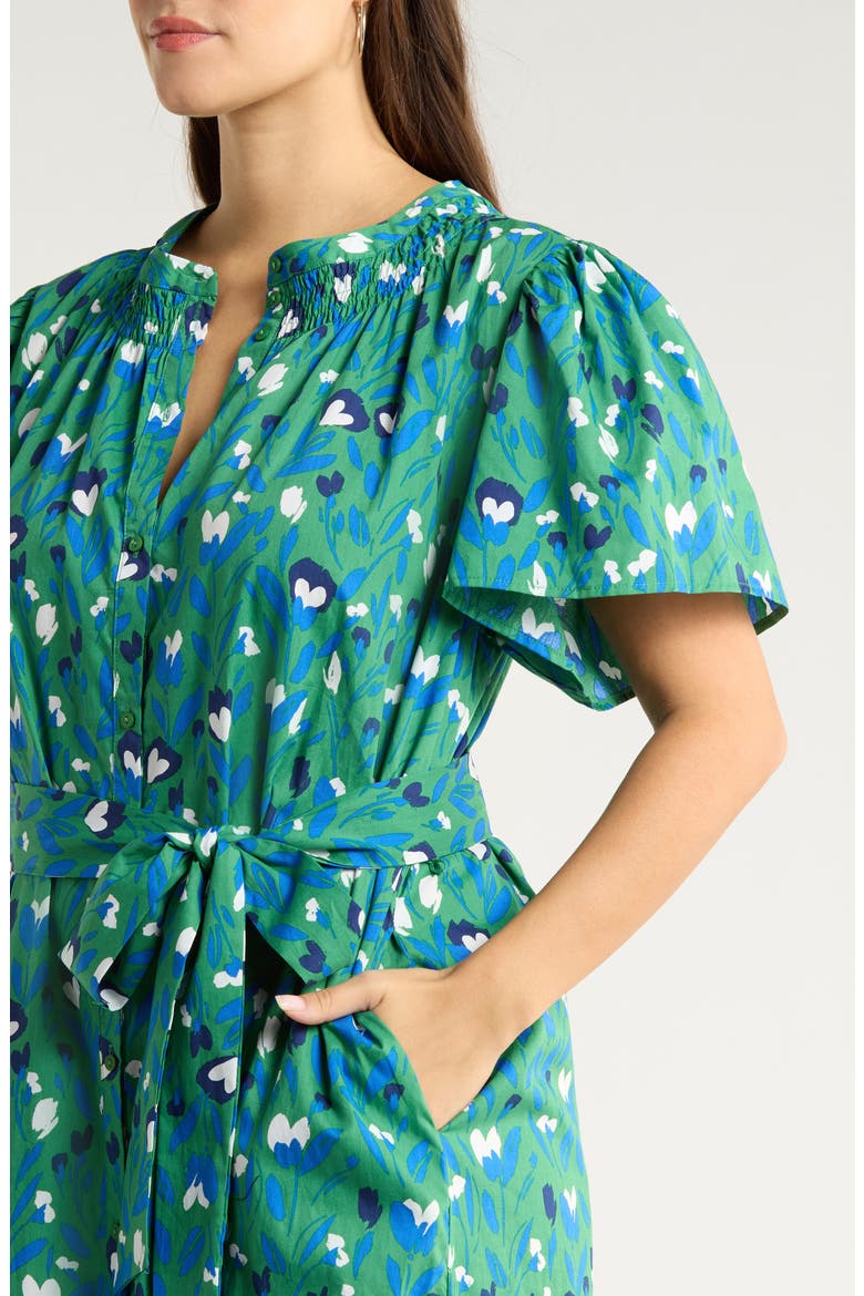 Laury Floral Print Belted Dress, Alternate, color, KELLY-MULTI