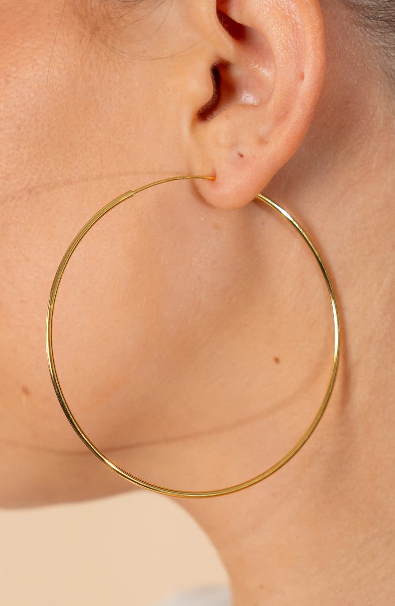 Sterling Forever Infinity Hoop Earrings, Alternate, color, Gold