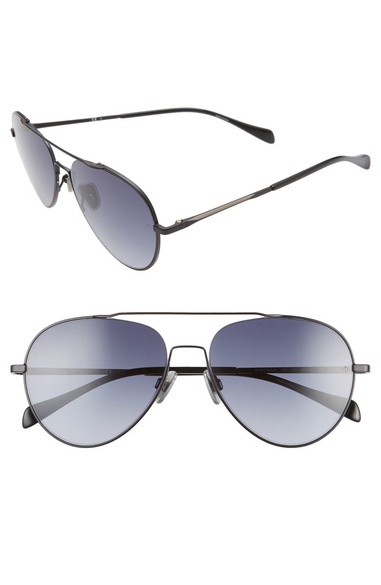 rag & bone 58mm Gradient Aviator Sunglasses, Main, color, 