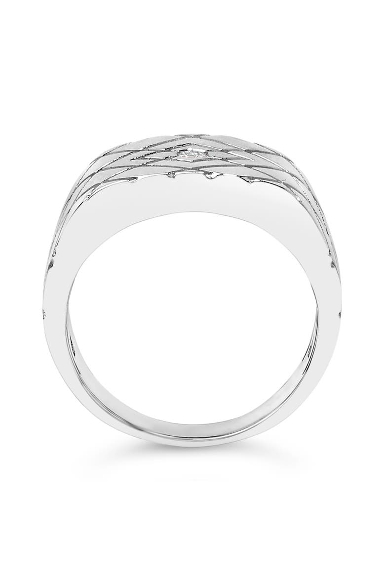 Sterling Silver Diamond Accent Geometric Band Ring, Alternate, color, Silver