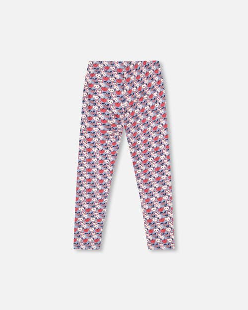 Deux Par Deux Organic Cotton Leggings Apple In Multi