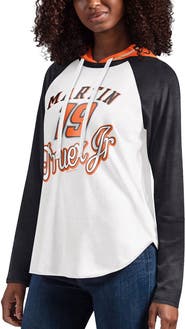 G-III 4HER BY CARL BANKS Women's G-III 4Her by Carl Banks White Martin Truex Jr MVP Raglan Hooded Long Sleeve T-Shirt