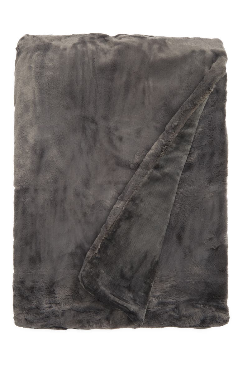 Li'l Marsh Medium Plush Blanket, Main, color, CHARCOAL CHARLIE